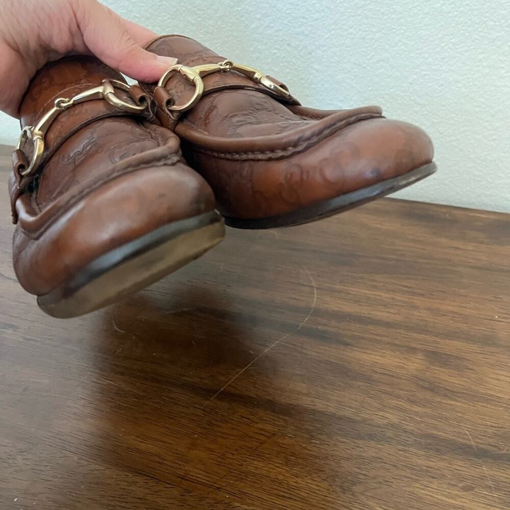 Gucci Brown Horse-bit loafer Signature Guccisima brown embossed GG leather - Picture 13 of 16